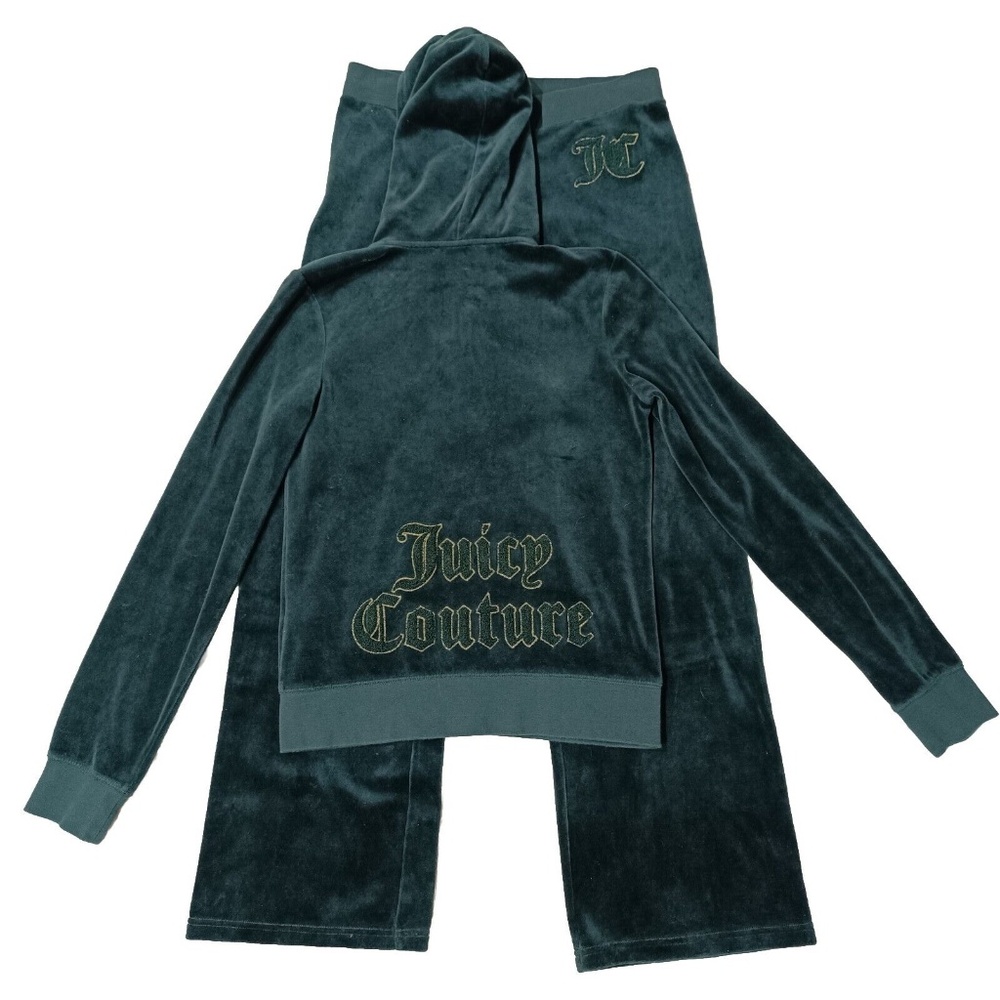 Juicy Couture Tracksuit Match Set Medium Large Jacket Pants Vintage Grunge Goth